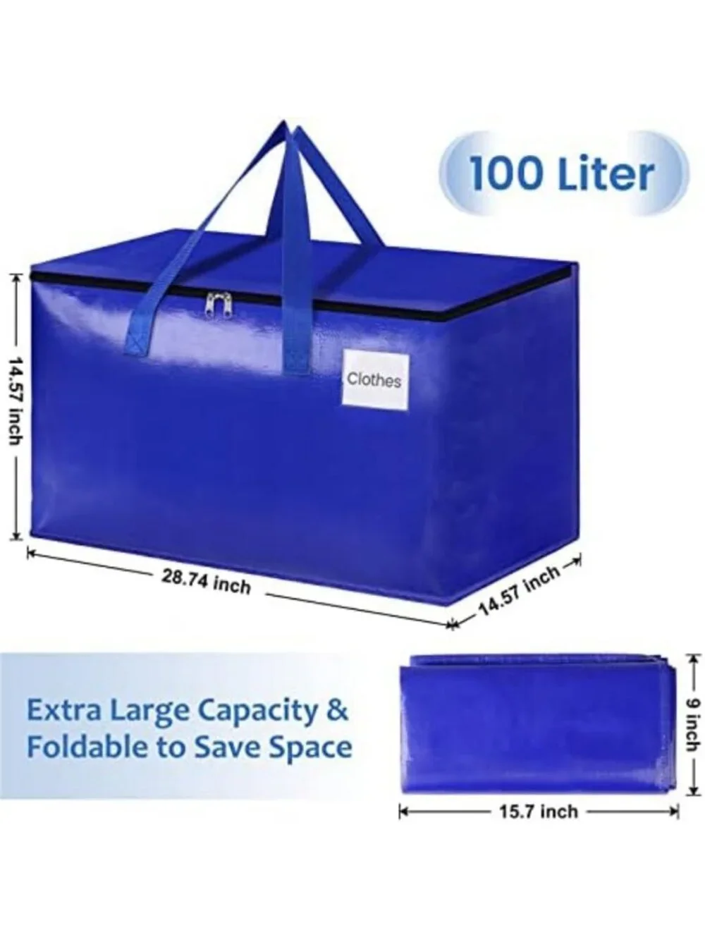 Heavy Duty Moving Bags with Sturdy Handles & Zippers - Space-Saving Storage